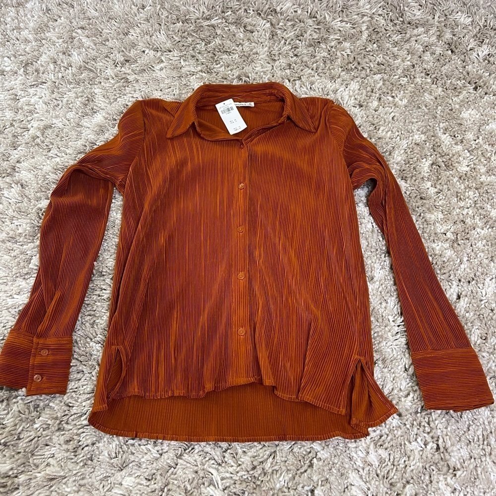 Abercrombie&Fitch Bronze Button Up Long Sleeve NWT Size XS #0446 - Picture 7 of 7